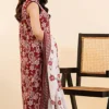 Red Printed 3-Piece Dobby Lawn Suit for Women – Soft & Comfortable Summer Dress | Pakistani Lawn Suit