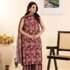 Red Printed 3-Piece Dobby Lawn Suit for Women – Soft & Comfortable Summer Dress Pakistani Lawn Suit